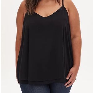 2/$25 💜 Torrid - SOPHIE BLACK CHIFFON DOUBLE LAYER SWING CAMI - size 0 and 1
